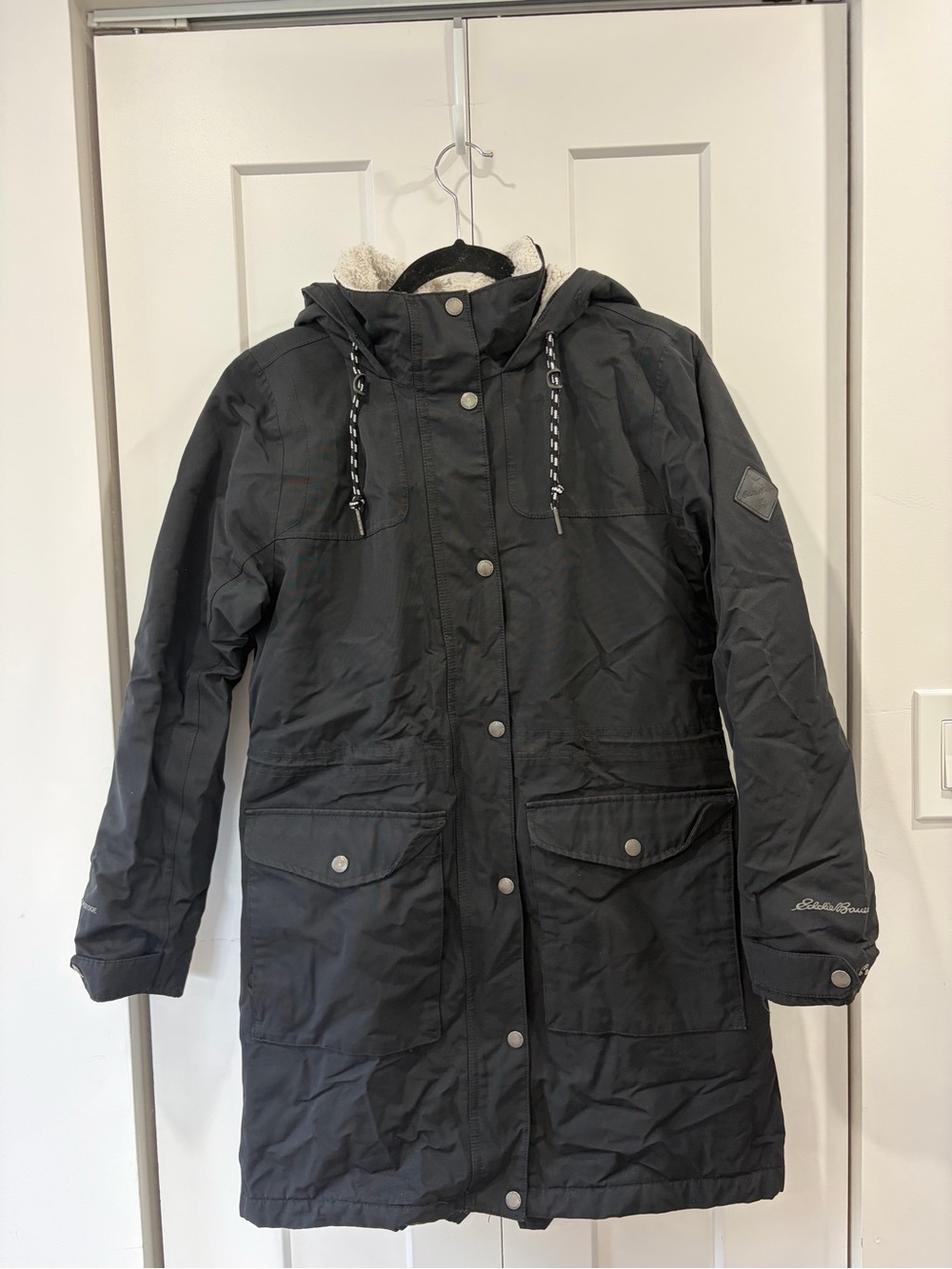 Eddie Bauer Women's Black Insulated Hooded Parka